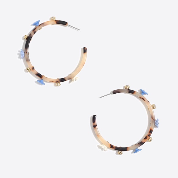 J. Crew Jewelry - J. CREW Gardenia Tortoise Hoop Earrings Blonde